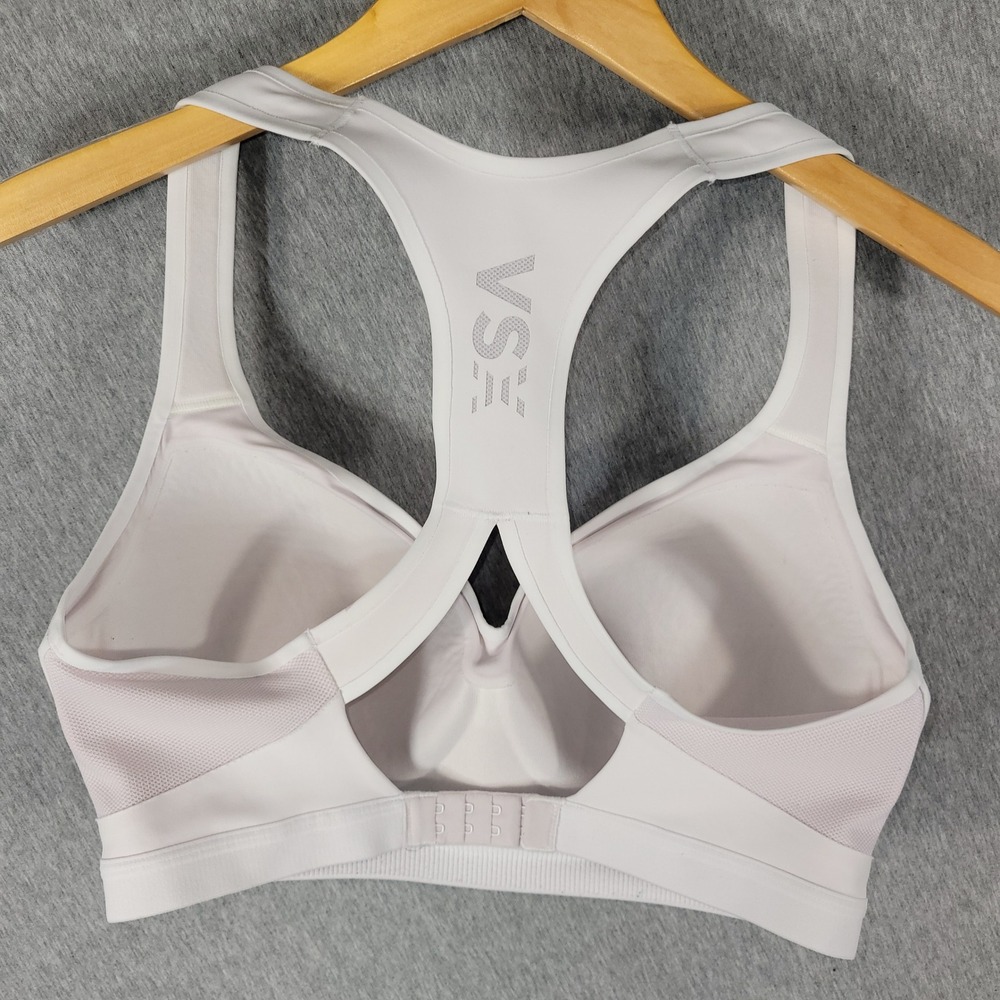 VSX by Victoria Secret Incredible Plunge Sports Bra 34DDD White Racerback Padded - Picture 3 of 10